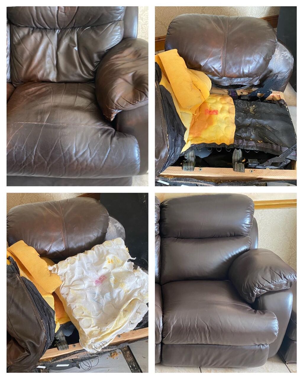 Sủa ghế sofa da bị hư hỏng phần khung ghế