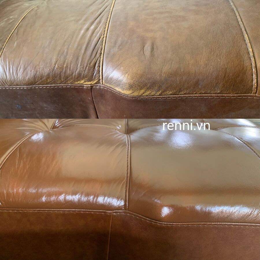 Sofa da bị nứt, bong tróc sau khi tiến hành sơn lại và phủ bảo vệ.