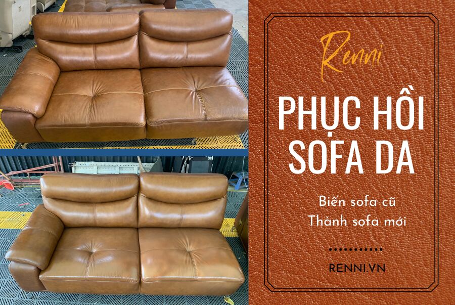 phục hồi và sơn toàn bộ sofa da bị nứt, bạc màu